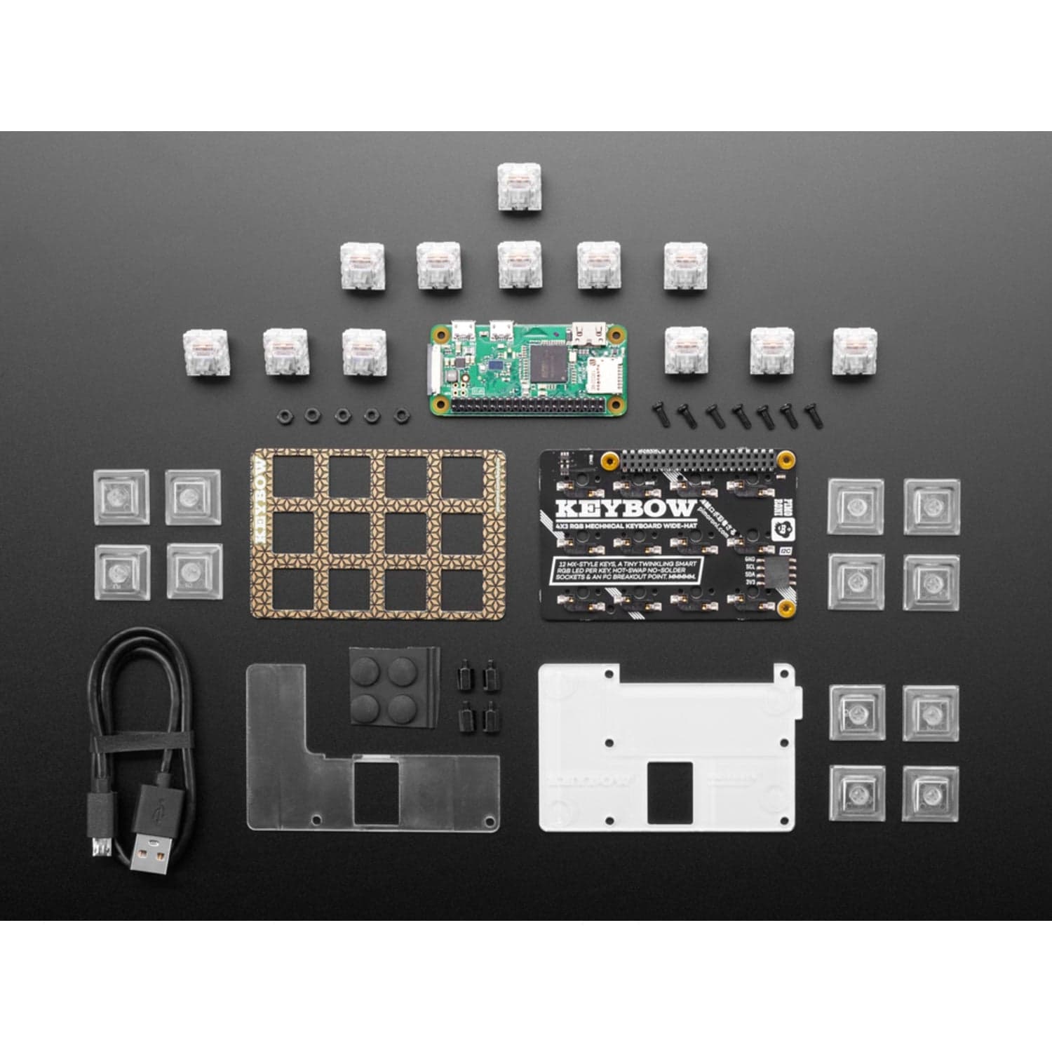 Комплект мини-механической клавиатуры Pimoroni Keybow с Raspberry Pi — линейными (мягкими) переключателями — фото 2