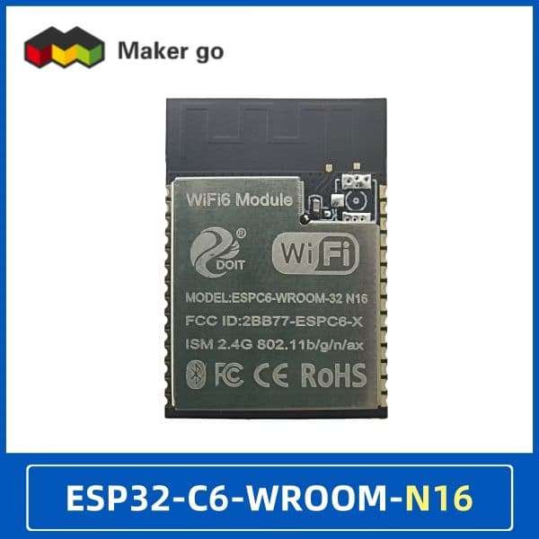 ESP32-C6-WROOM-1-N16 Флэш-модуль 16 МБ WIFI/Bluetooth/Zigbee, совместимый с ESP32-C6-WROOM-1 — фото 2