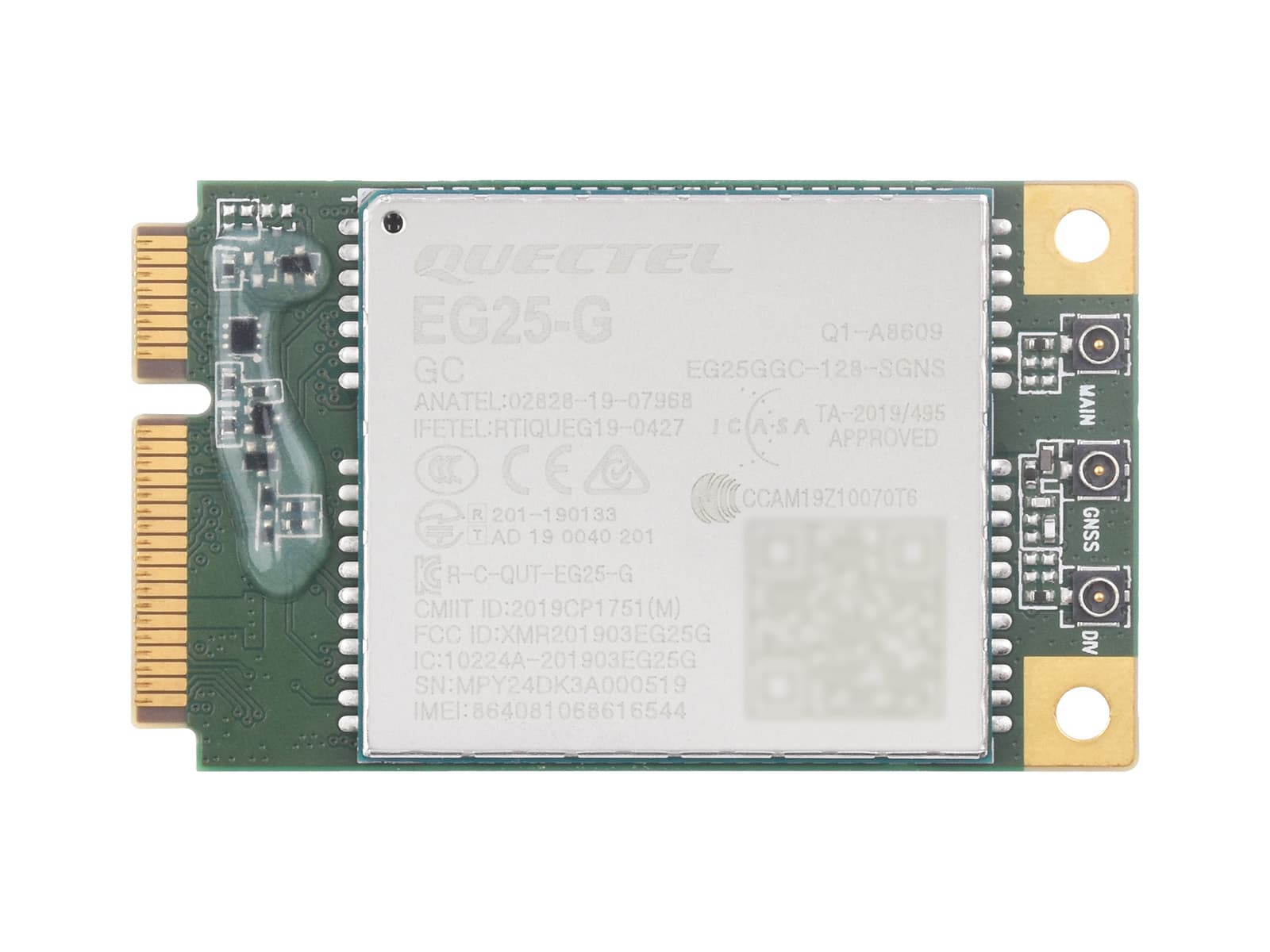 Модуль Quectel EG25-G mPCIe, модуль LTE Cat 4 с форм-фактором PCI Express Mini Card, поддержка нескольких режимов беспроводной связи — фото 2