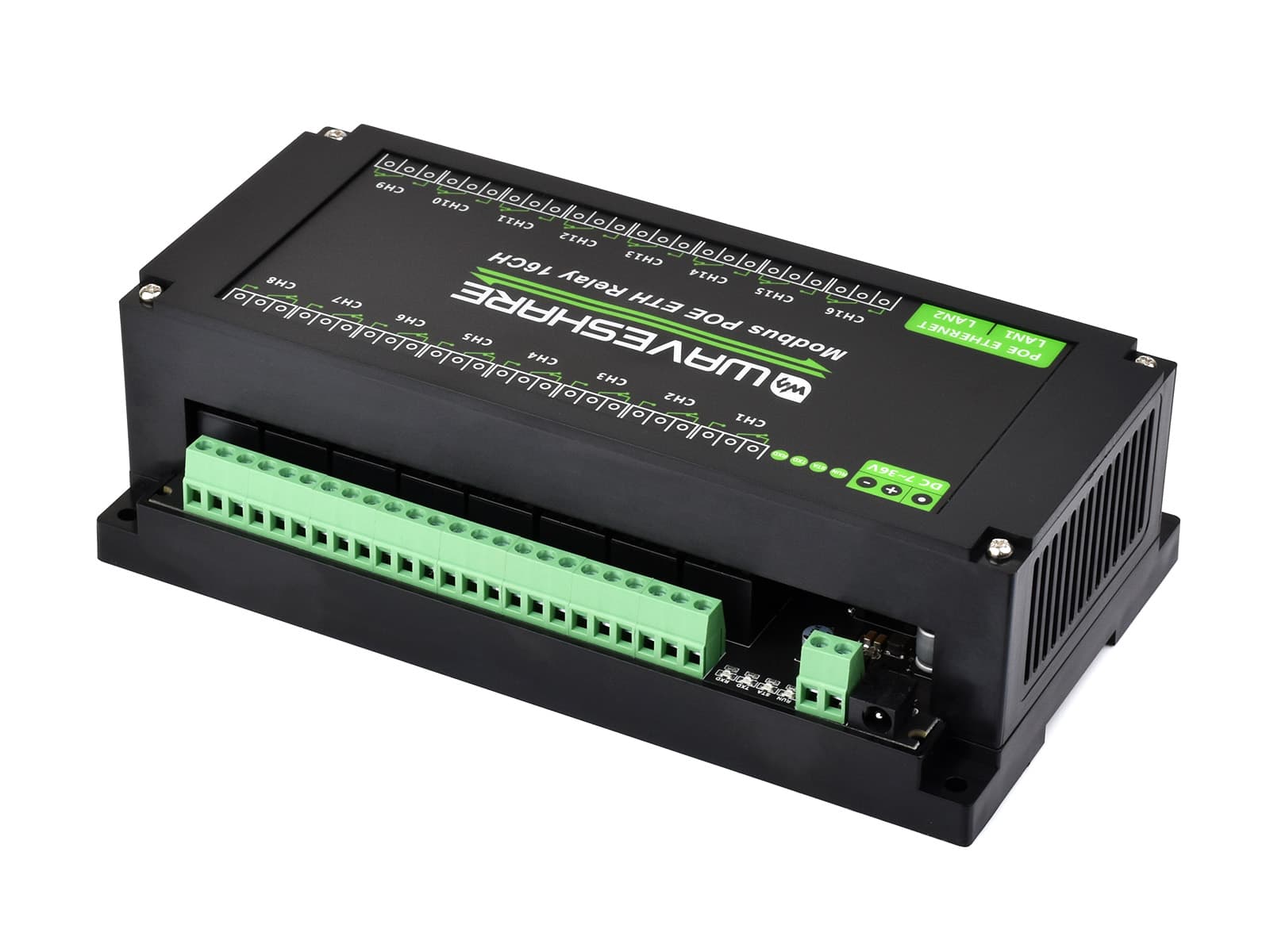 16-канальный релейный модуль Ethernet, протокол Modbus RTU / Modbus TCP, связь через порт Ethernet, поддерживает питание PoE, с различными схемами изоляции и защиты — фото 2