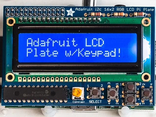 Комплект Adafruit Blue&White 16x2 с ЖК-дисплеем и клавиатурой для Raspberry Pi