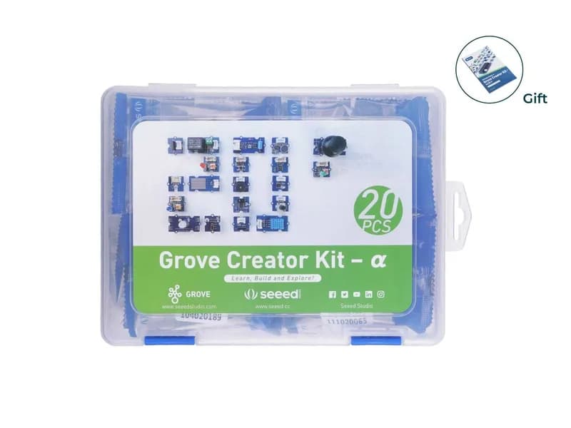 Grove Creator Kit — ɑ — 20 функциональных модулей Grove в одной коробке, экономичные, бесплатные и подробные руководства, удобные для начинающих, помощник в работе над проектами.