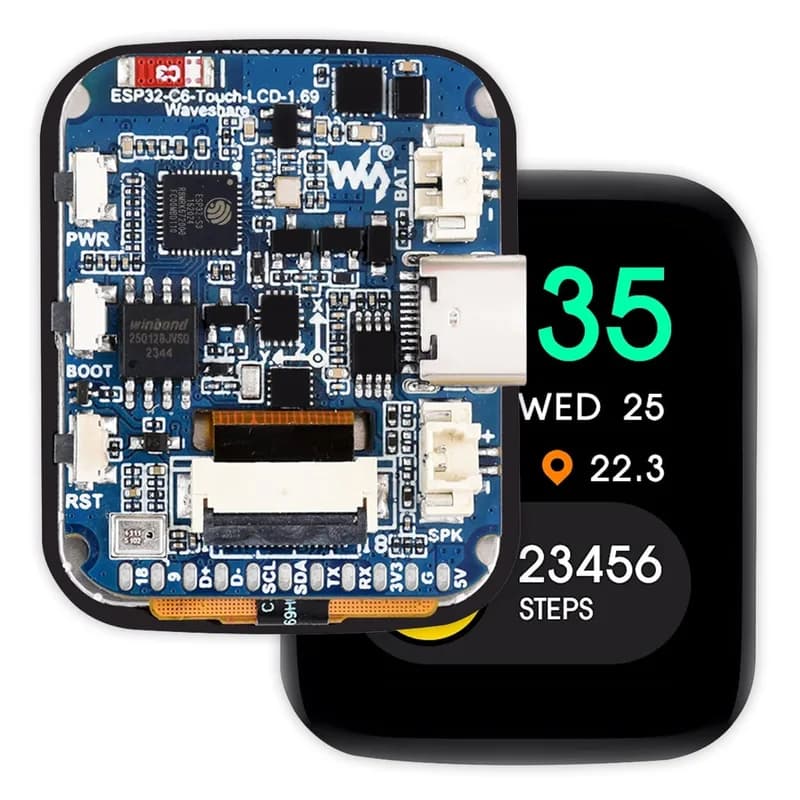 ESP32-C6 Плата разработки с сенсорным дисплеем 1,69 дюйма (240×280)
