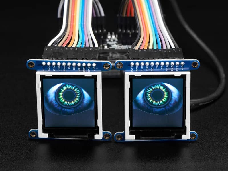 Капот Adafruit Animated Eyes для мини-комплекта Raspberry Pi без дисплеев