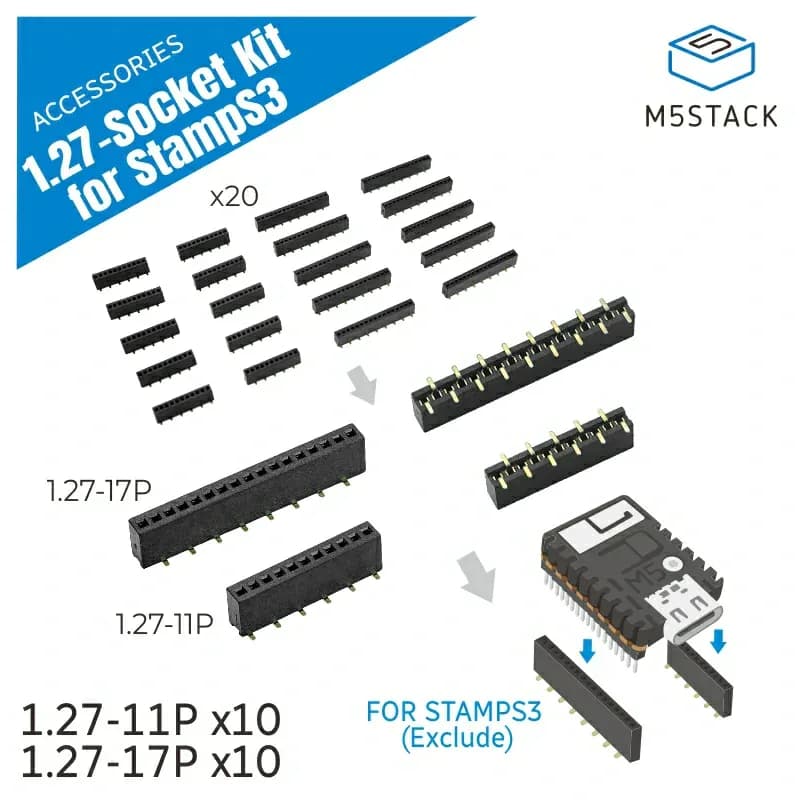M5StampS3 1.27-11P/17P SMD 10