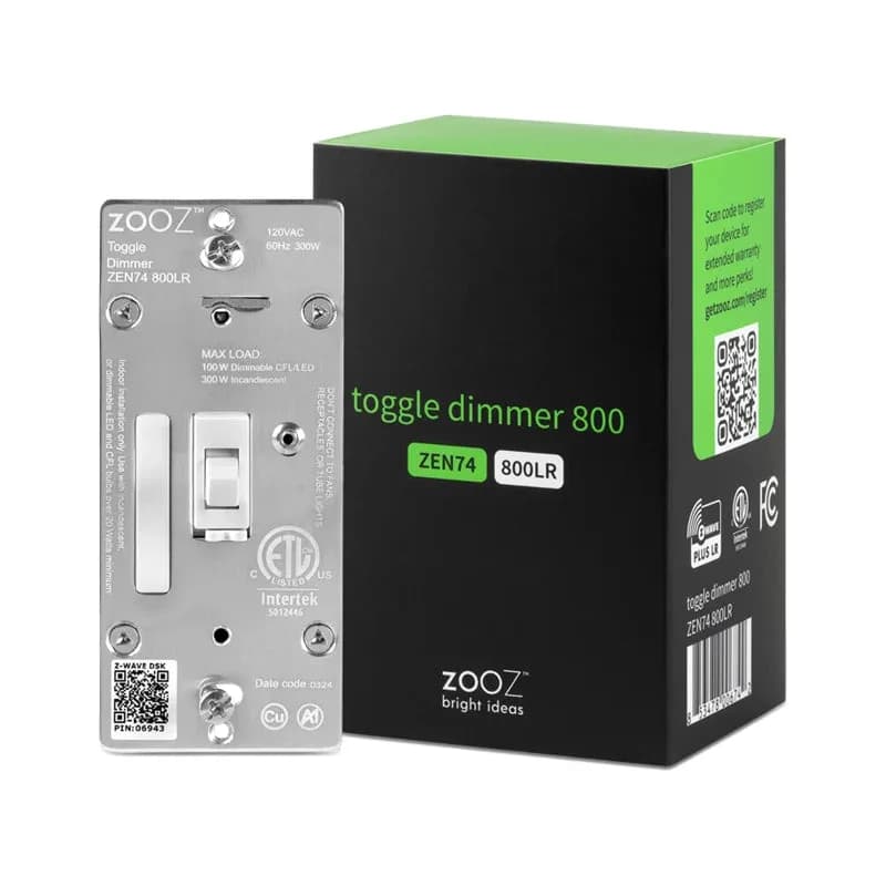 Zooz 800 Series Z-Wave Long Range S2 Тумблер-диммер ZEN74 800LR
ФУНКЦИИ