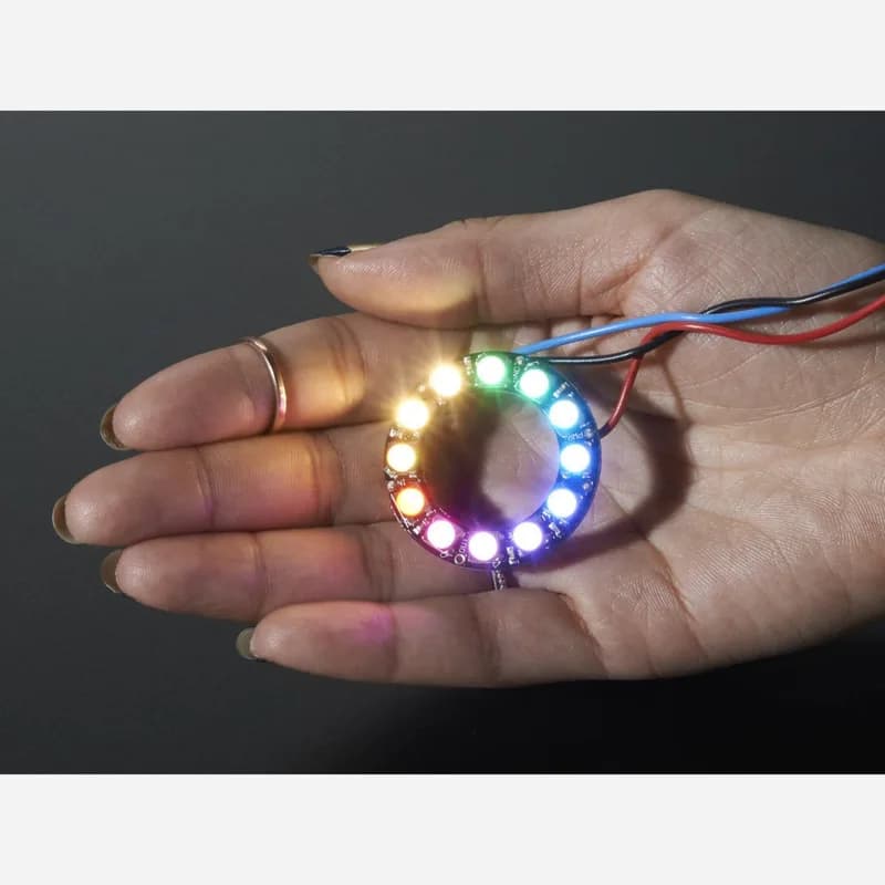 NeoPixel Ring — 12 светодиодов RGBW по 5050 пикселей со встроенными драйверами — теплый белый — ~3000K