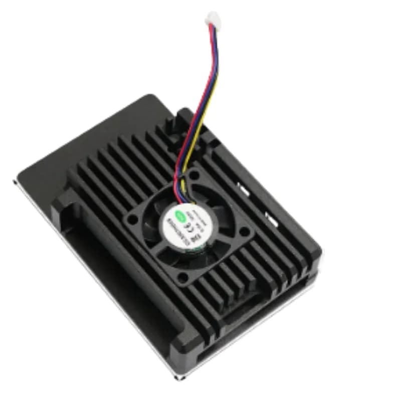Металлический корпус с охлаждающим вентилятором для Raspberry Pi 4, черный алюминиевый корпус