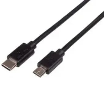 Штекер Type C к разъему Micro USB (30 см), черный