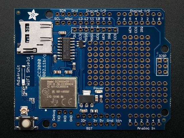 Adafruit CC3000 WiFi Shield с разъемом uFL для внешней антенны