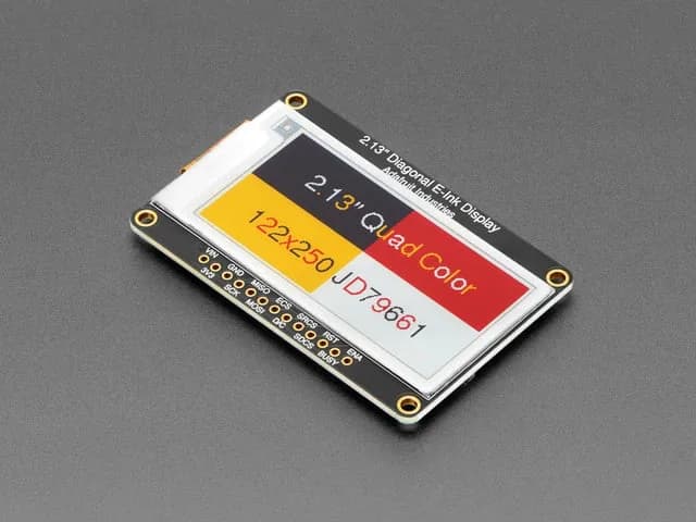 Adafruit 2,13 дюйма, 250 x 122, четырехцветный дисплей на электронных чернилах/бумаге с SRAM