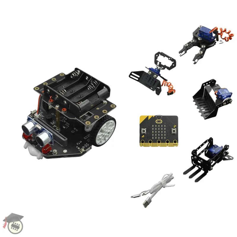 micro:Maqueen Plus V2 (Ni-MH аккумуляторная батарея) с micro:Maqueen Mechanic и micro:bit V2