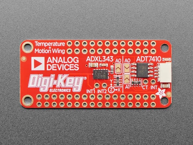 Датчик Adafruit ADXL343 + ADT7410 FeatherWing