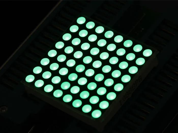 Квадратный матричный светодиод 32 мм, зеленый, 8x8, общий анод