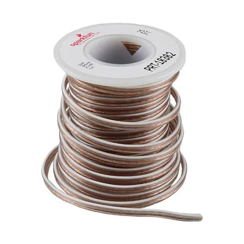 Соединительный провод, 2-жильный, прозрачный (22AWG-7x30, многожильный, 25 футов)