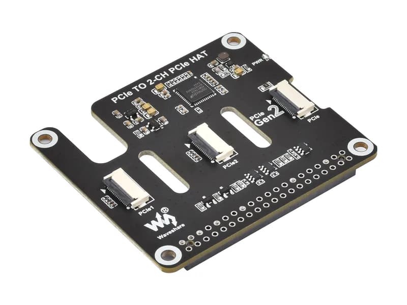 Плата адаптера Raspberry Pi 5 Dual PCIe FFC — возможность стекирования нескольких HAT