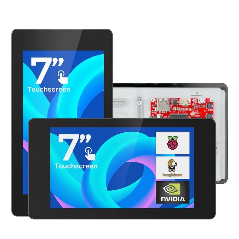 CrowVision 7-дюймовый емкостный сенсорный экран HD 1024×600 IPS для Raspberry Pi и SBC – Plug and Play