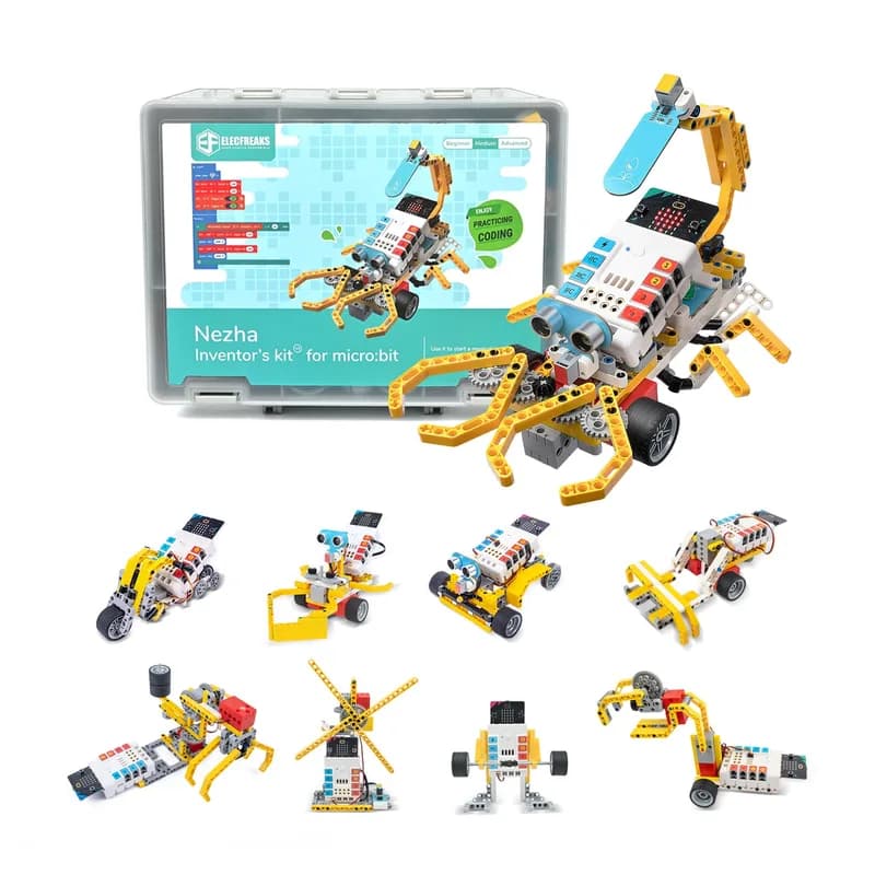 ELECFREAKS Nezha Inventor's Kit V2 для micro:bit, набор робототехники для кодирования с более чем 400 блоками для занятий STEM-клуба