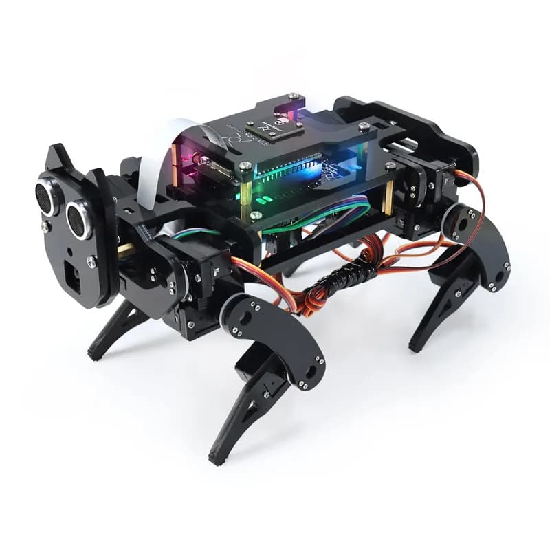 Комплект робота-собаки Freenove для CAM-камеры ESP32 Wi-Fi Bluetooth, двухъядерный 32-битный микроконтроллер 240 МГц, ходьба, датчик касания, ультразвуковая дальнометрия, зуммер, светодиод RGB, сервопривод, приложение
