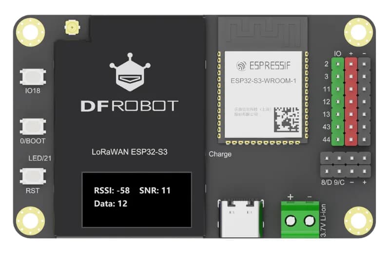 Плата разработчика LoRaWAN ESP32-S3 с дисплеем для прототипирования Интернета вещей
