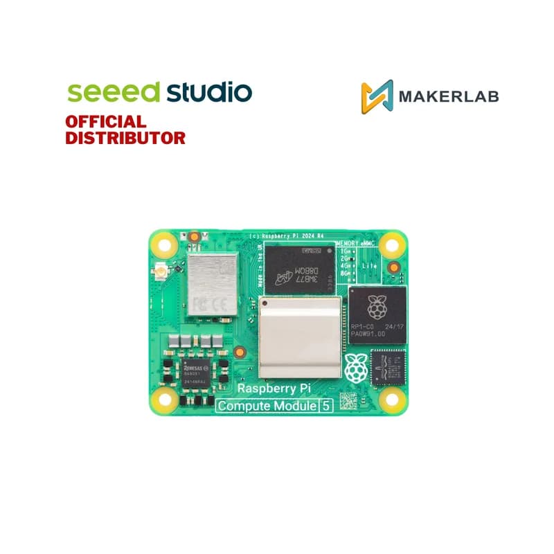 Вычислительный модуль Seeed Raspberry Pi 5, 16 ГБ ОЗУ, 64 ГБ eMMC, 2,4/5,0 ГГц Wi-Fi и Bluetooth 5.0