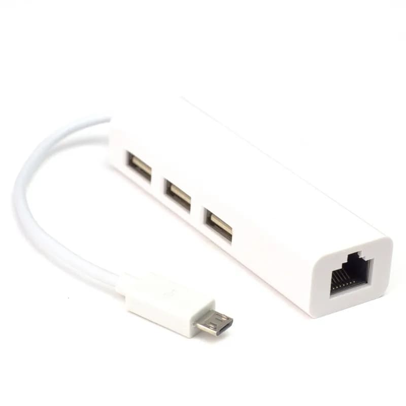 Трехпортовый USB-концентратор с Ethernet - разъем microB