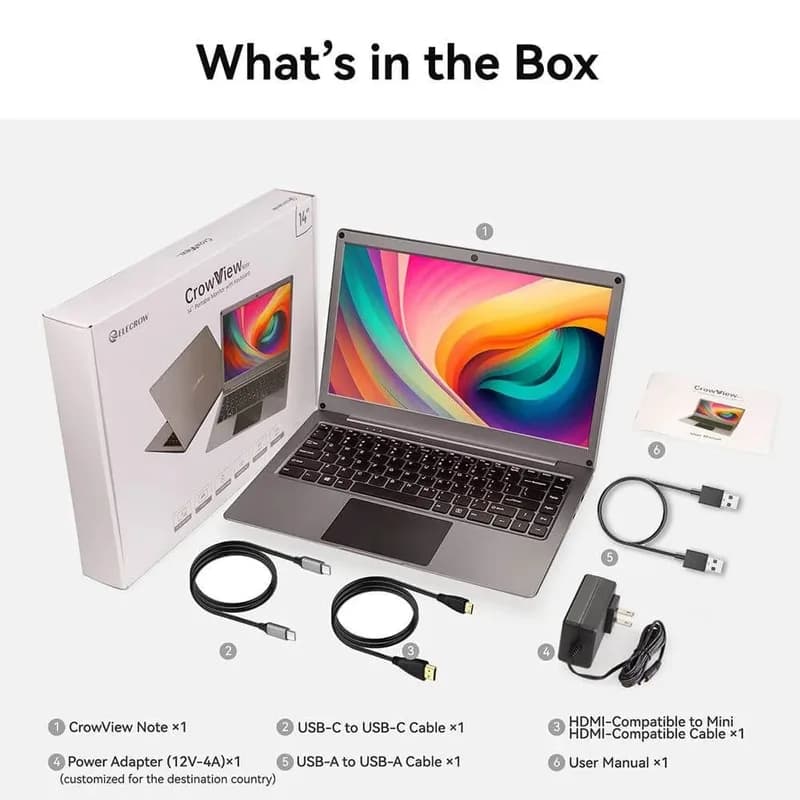 Портативный монитор CrowView Note-All-in-One с английской клавиатурой и Jetson Nano Dev Bridge