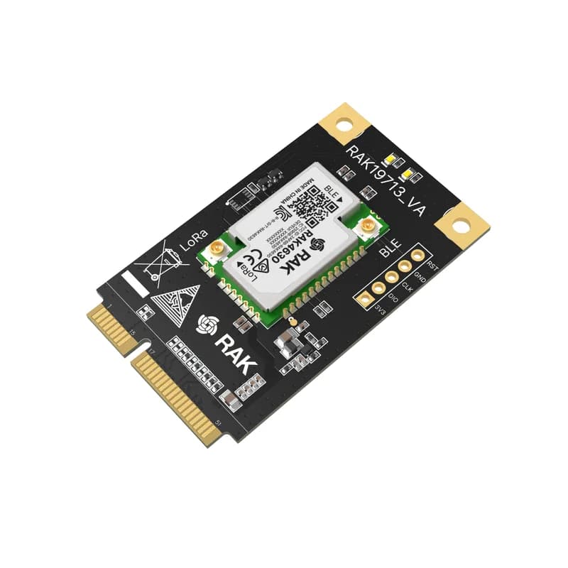 RAK19713 Модуль Mini PCIe для LoRa® | Модуль LoRaWAN® Mini PCIe для шлюзов Linux, несущих плат CM4 и промышленных ПК | RAK19713