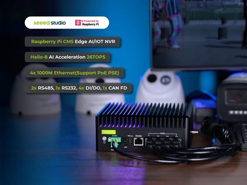 reComputer Industrial R2235-12 8 ГБ Raspberry Pi CM5 Halio-8 AI