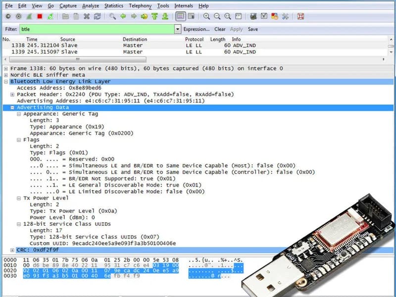Bluefruit LE Sniffer — Bluetooth с низким энергопотреблением (BLE 4.0) — nRF51822