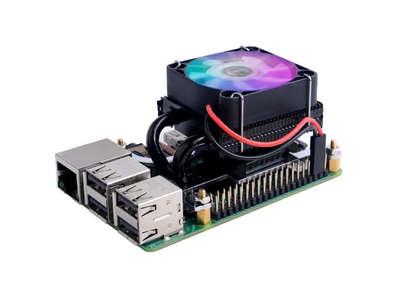 Черный низкопрофильный вентилятор со льдом для Raspberry Pi 3B/3B+/4B