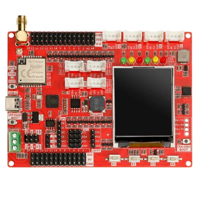 Плата разработки Elecrow LoRaWAN RA-08H, интегрированная RP2040 с 1,8-дюймовым ЖК-дисплеем для связи на большие расстояния (868 МГц/915 МГц)