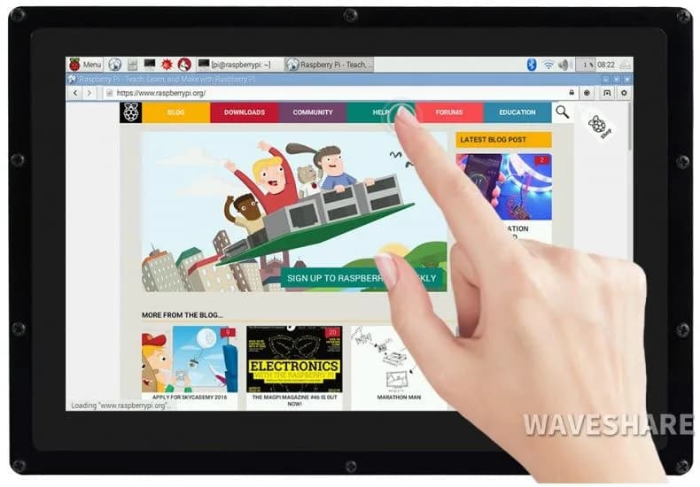 Waveshare 11792 - Капазитивный 10,1-Zoll-сенсорный ЖК-экран (B) с Gehäuse, 1280×800, HDMI-, IPS-Bildschirm, niedriger Stromverbrauch