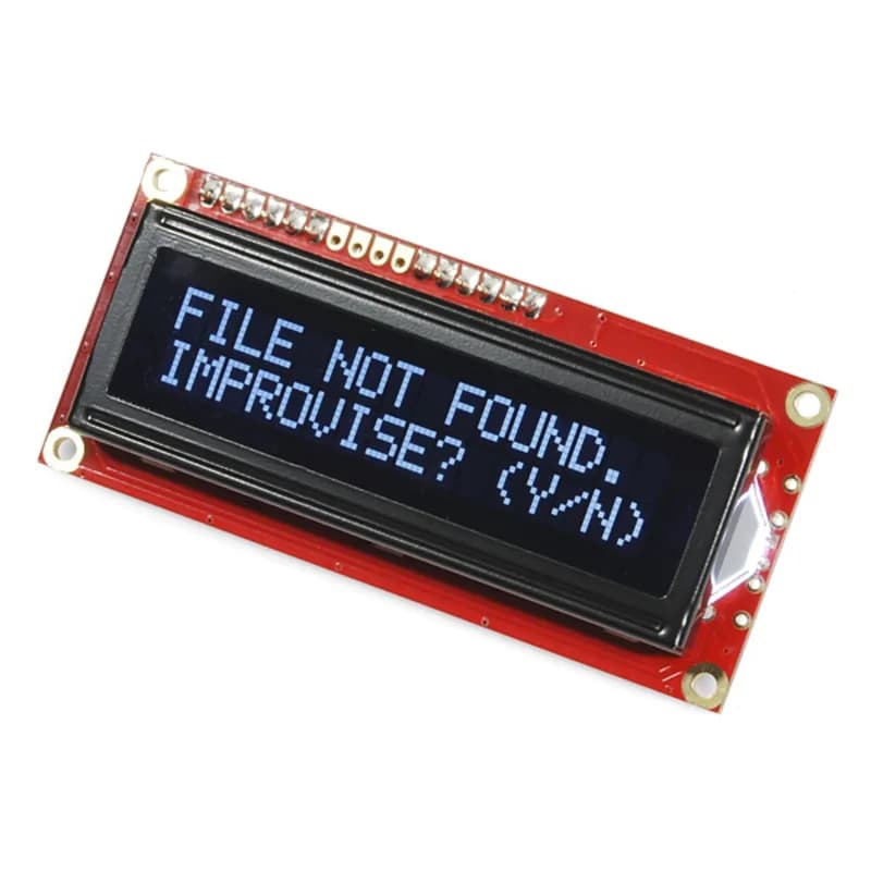ЖК-дисплей SparkFun 16x2 с последовательным интерфейсом — белый на черном, 3,3 В