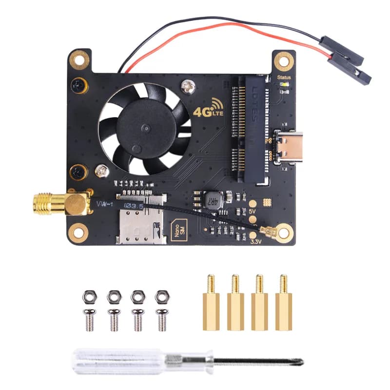 52Pi RPi 4G/3G шапка для Raspberry Pi Zero/Zero W/Zero WH/2B/3B/3B+/4B, Jetson Nano, поддерживает SMS, MMS, почту, TCP, UDP, DTMF, HTTP, FTP