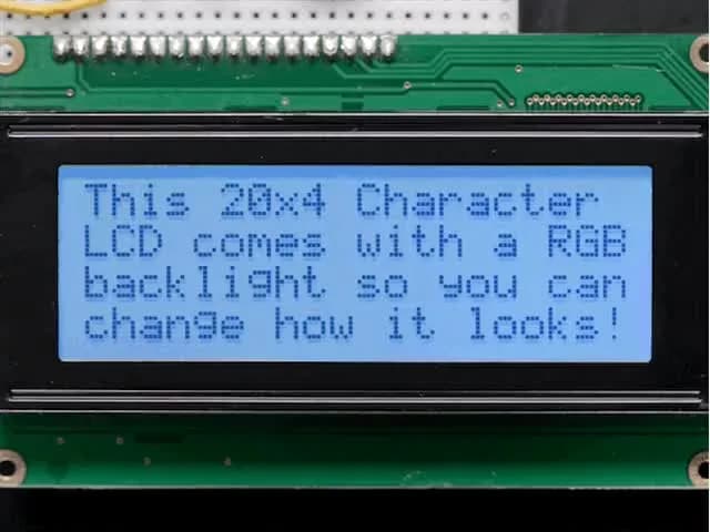 RGB подсветка позитивная LCD 20x4 + доп.