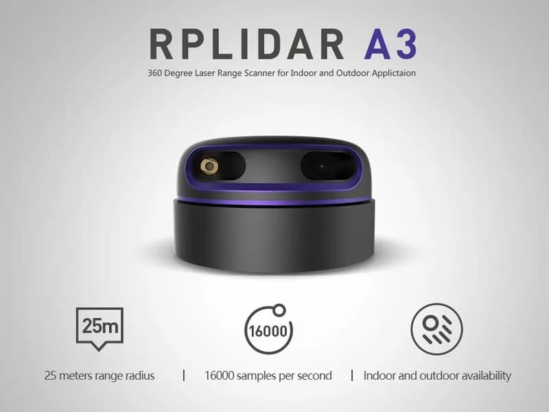 Комплект лазерного сканера RPLiDAR A3M1 на 360 градусов - дальность 25 м
