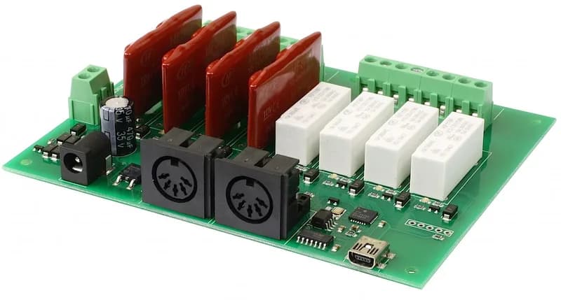 MIDI-RLY08-4R4D 4 Реле 4 Диммер