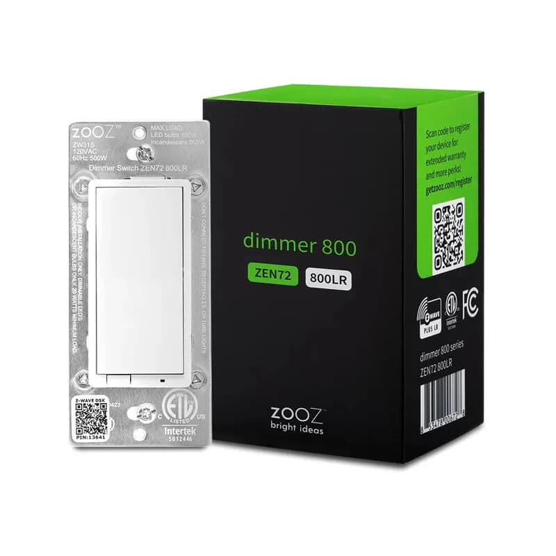 Zooz 800 Series Z-Wave Диммер дальнего действия ZEN72 800LR
ОСОБЕННОСТИ
