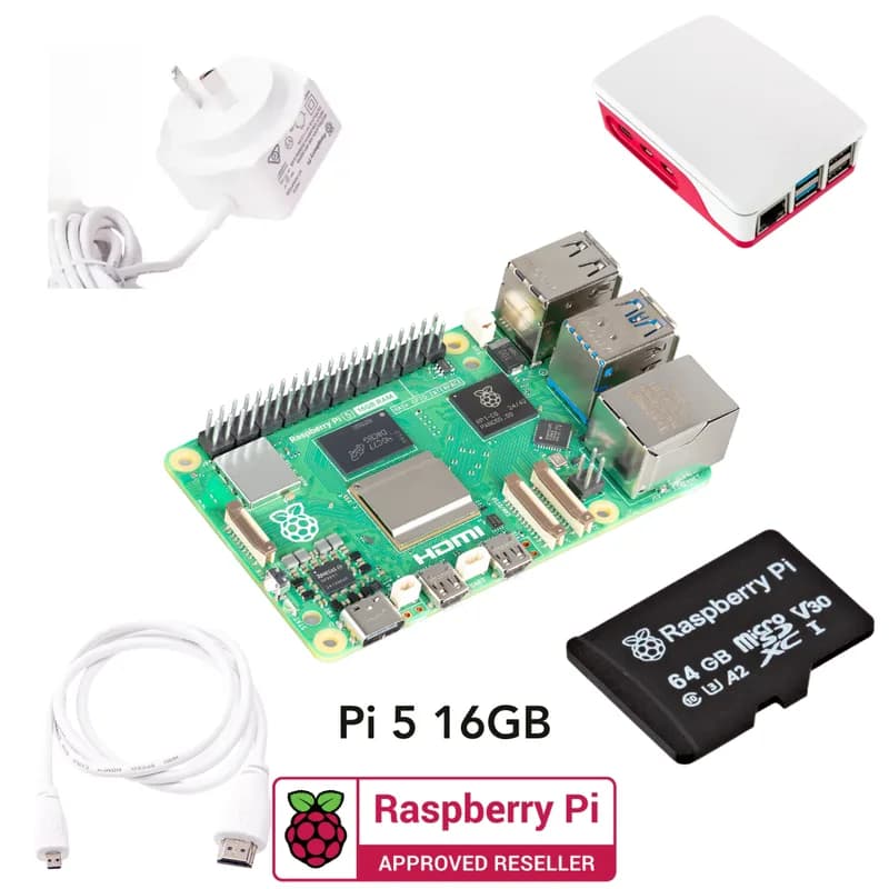 Стартовый комплект Pakronics® Raspberry Pi® 5 16 ГБ — белый
