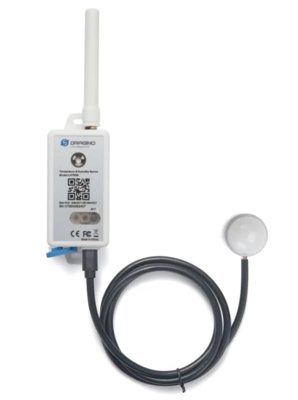 Dragino LHT65S-EU868-E5 LoRaWAN Датчик температуры и освещенности с внешней антенной и внешним датчиком температуры (Люкс)