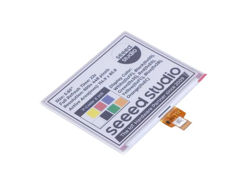 5,65-дюймовый семицветный дисплей eInk/ePaper с разрешением 600x448 пикселей, интерфейс SPI, поддержка XIAO/Arduino/STM32