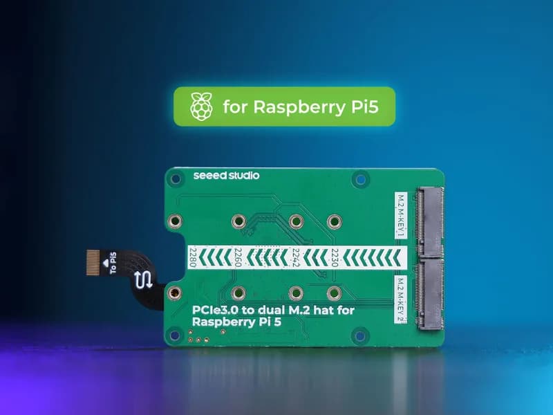 PCIe3.0 Переключатель на двойной разъем M.2 для Raspberry Pi 5, поддержка SSD NVMe, поддержка Hailo8/8L