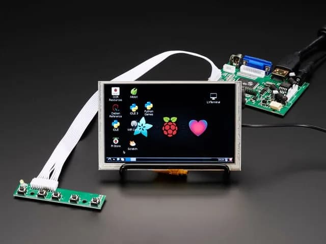 HDMI 4 Pi: 5-дюймовый дисплей (с сенсорным экраном), 800x480 – HDMI/VGA/NTSC/PAL