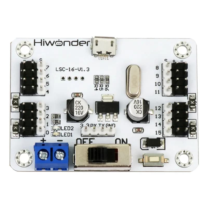 LSC-16: 16-канальный сервоконтроллер Hiwonder с защитой от перегрузки по току