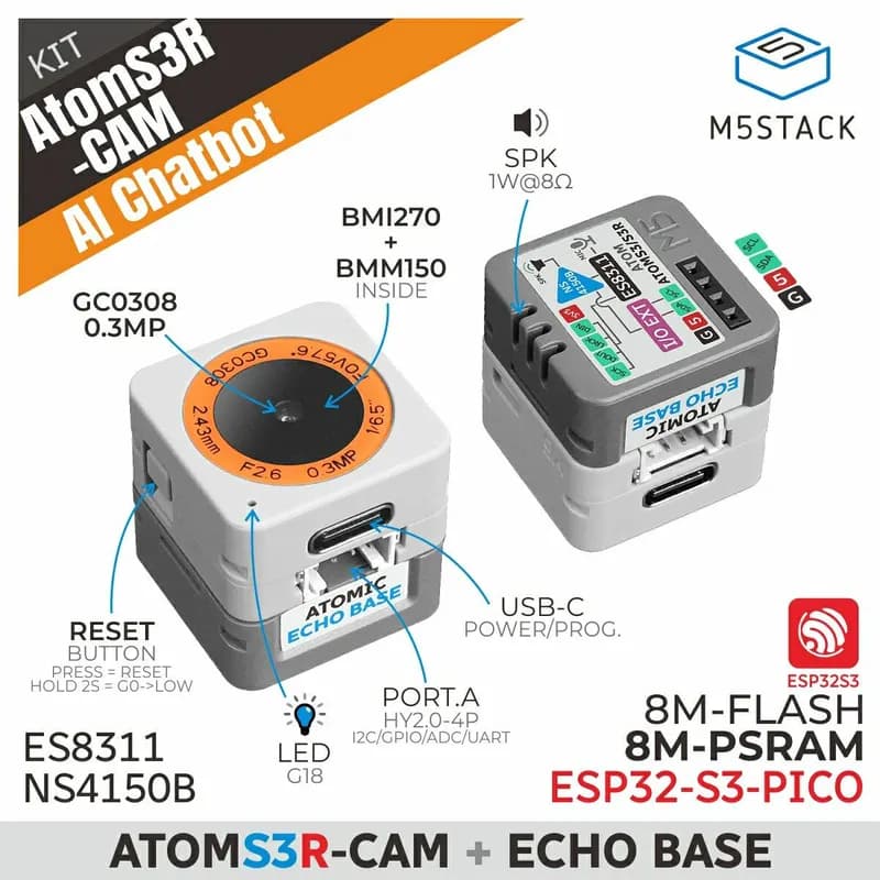 ATOMS3R-CAM AI Chatbot 8 MB PSRAM
