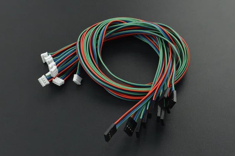 Gravity: 4-контактный сенсорный кабель I2C/UART для Arduino — 50 см (10 шт. в упаковке)
