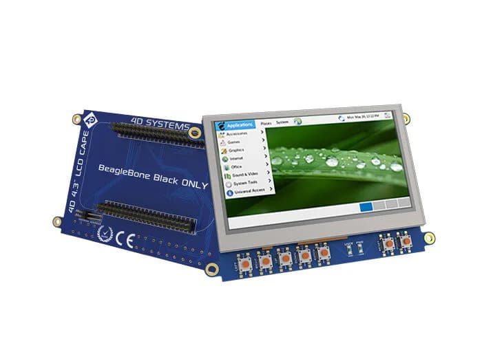 Накидка с 4,3-дюймовым ЖК-дисплеем для BeagleBone® Black — без сенсорного дисплея