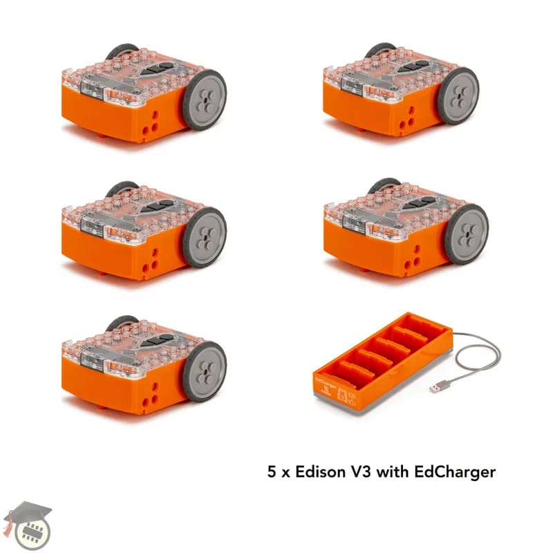 5 роботов Edison V3 с EdCharger