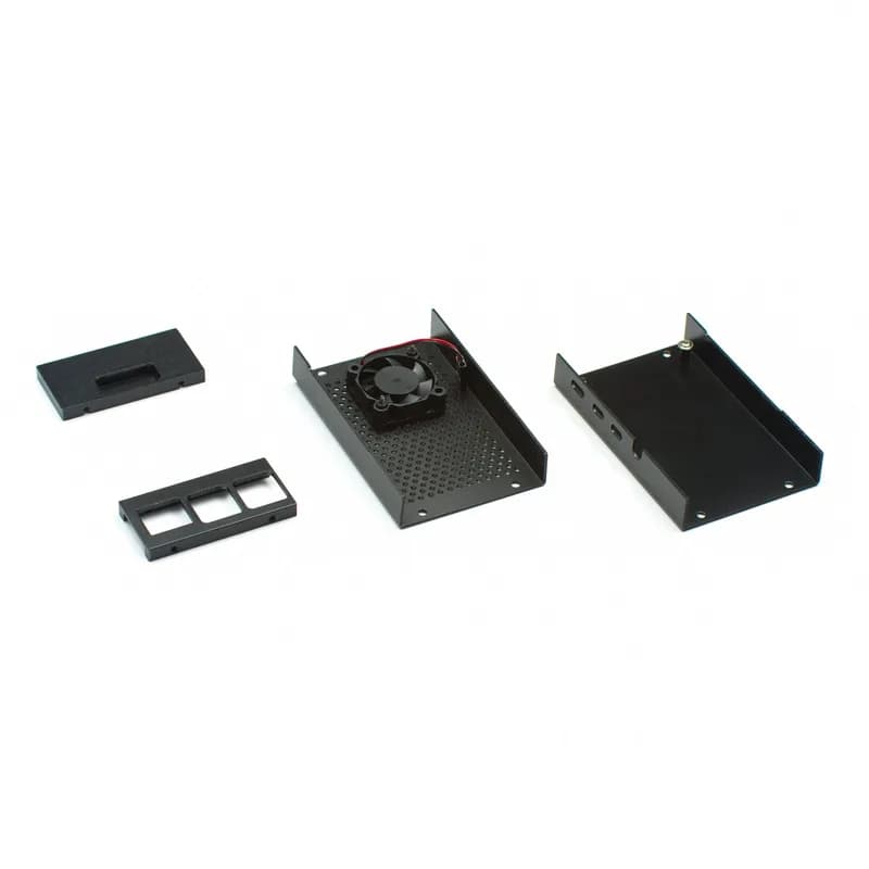 Черный корпус Raspberry Pi 4 с вентилятором